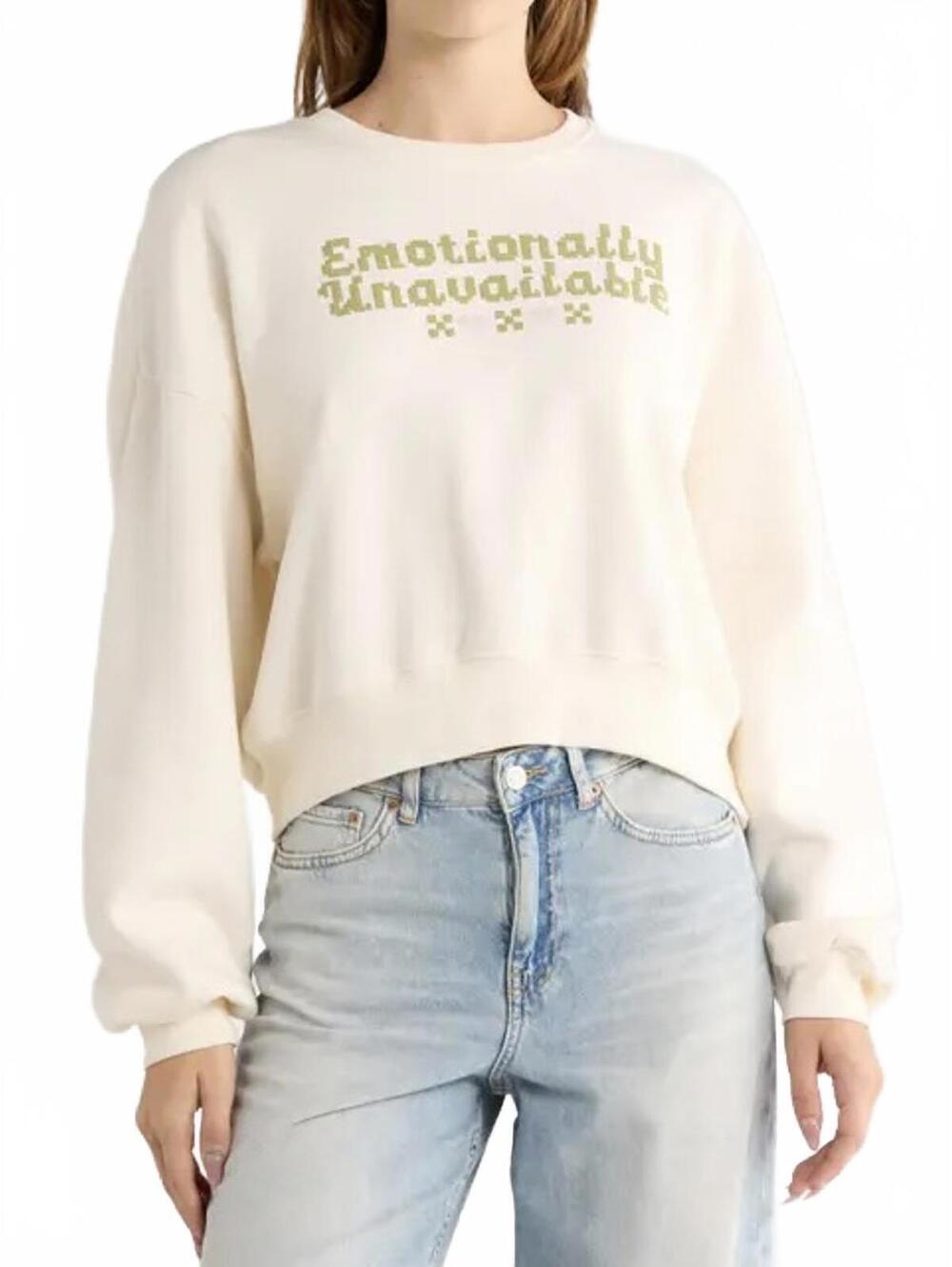 Ripple Junction Emotionally Unavailable Sweatshirt NWT Coconut Milk Cream Large